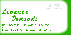 levente domsodi business card